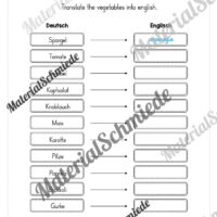 Gemüse (Vegetables) im Englischunterricht (Arbeitsblatt 19)