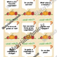 Gemüse / Vegetables: Plauderkarten auf Englisch (Arbeitsblatt 01)