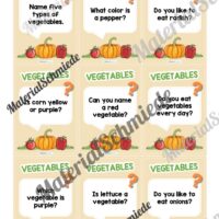Gemüse / Vegetables: Plauderkarten auf Englisch (Arbeitsblatt 02)