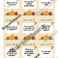 Gemüse / Vegetables: Plauderkarten auf Englisch (Arbeitsblatt 03)
