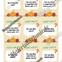 Gemüse / Vegetables: Plauderkarten auf Englisch (Arbeitsblatt 04)