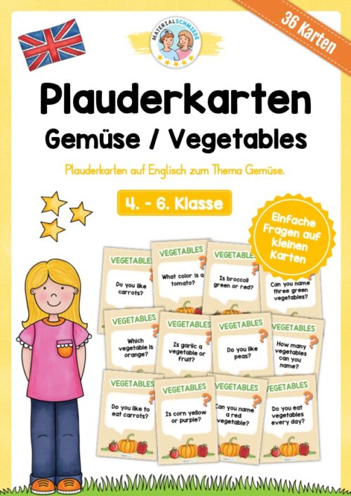 Gemüse / Vegetables: Plauderkarten auf Englisch (36 Stück)