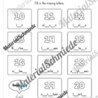 Zahlen im Englischunterricht: 10-20 (Vorschau 08)