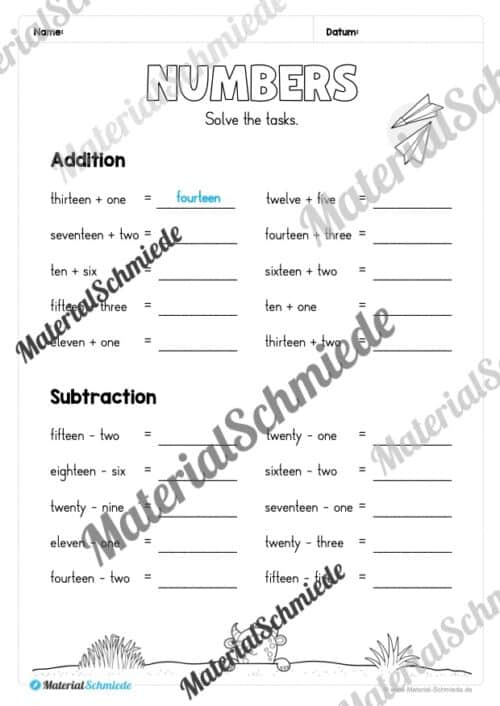 Zahlen im Englischunterricht: 10-20 (Vorschau 14)