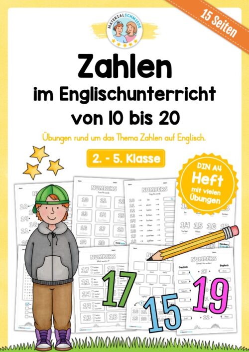 Zahlen im Englischunterricht: 10-20 (15 Arbeitsblätter)