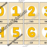 Zahlen / Numbers: Bildkarten auf Englisch (21 Karten) - Arbeitsblatt 01