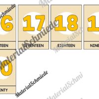 Zahlen / Numbers: Bildkarten auf Englisch (21 Karten) - Arbeitsblatt 03