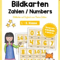Zahlen / Numbers: Bildkarten auf Englisch (21 Karten)