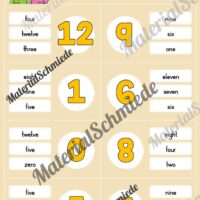 Zahlen / Numbers 0 - 12: Klammerkarten auf Englisch (Arbeitsblatt 03)