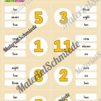 Zahlen / Numbers 0 - 12: Klammerkarten auf Englisch (Arbeitsblatt 05)