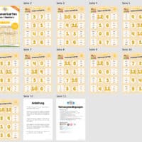 Zahlen / Numbers 0 - 12: Klammerkarten auf Englisch (Überblick)