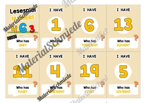 Zahlen / Numbers: Lesespiel auf Englisch (Vorschau 01)