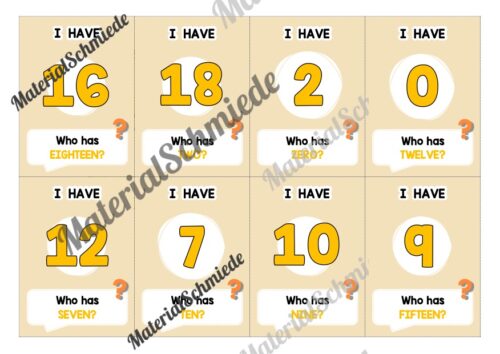 Zahlen / Numbers: Lesespiel auf Englisch (Vorschau 02)