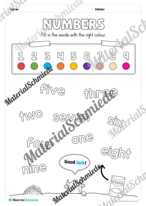 Thema Zahlen / Numbers im Englischunterricht (Vorschau 04)
