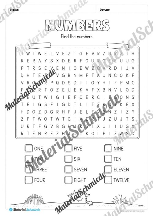 Thema Zahlen / Numbers im Englischunterricht (Vorschau 07)