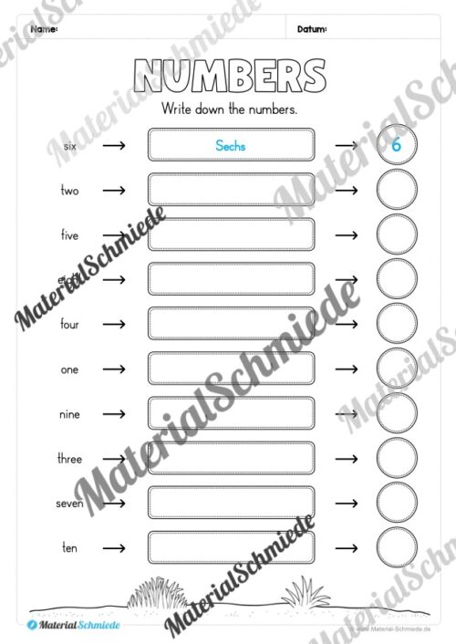 Thema Zahlen / Numbers im Englischunterricht (Vorschau 10)
