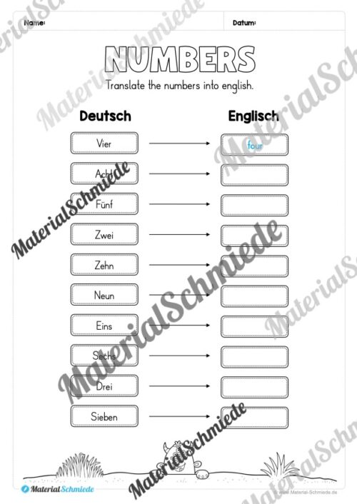 Thema Zahlen / Numbers im Englischunterricht (Vorschau 13)