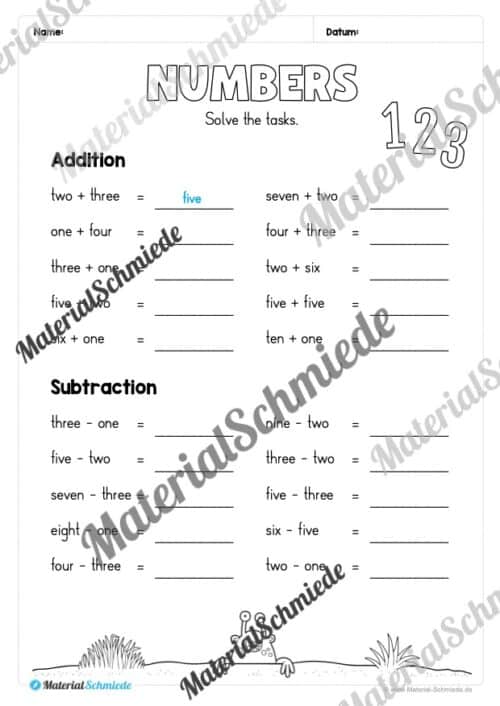 Thema Zahlen / Numbers im Englischunterricht (Vorschau 14)