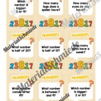 Zahlen / Numbers: Plauderkarten auf Englisch (Arbeitsblatt 02)