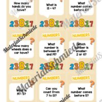 Zahlen / Numbers: Plauderkarten auf Englisch (Arbeitsblatt 03)