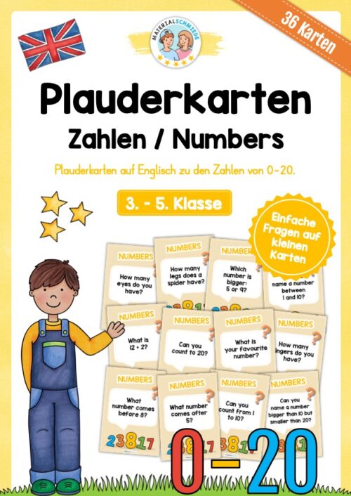 Zahlen / Numbers: Plauderkarten auf Englisch (36 Stück)