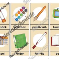 Schule / At school: 32 Bildkarten auf Englisch (Arbeitsblatt 02)