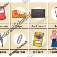 Schule / At school: 32 Bildkarten auf Englisch (Arbeitsblatt 03)