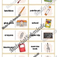 Schule / At school: Domino auf Englisch (Arbeitsblatt 02)