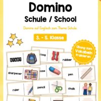 Schule / At school: Domino auf Englisch (34 Karten)
