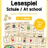 Schule / At school: Lesespiel auf Englisch (32 Karten)
