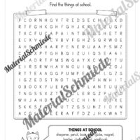 Schule (At school) im Englischunterricht (Arbeitsblatt 09)