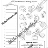 Schule (At school) im Englischunterricht (Arbeitsblatt 12)