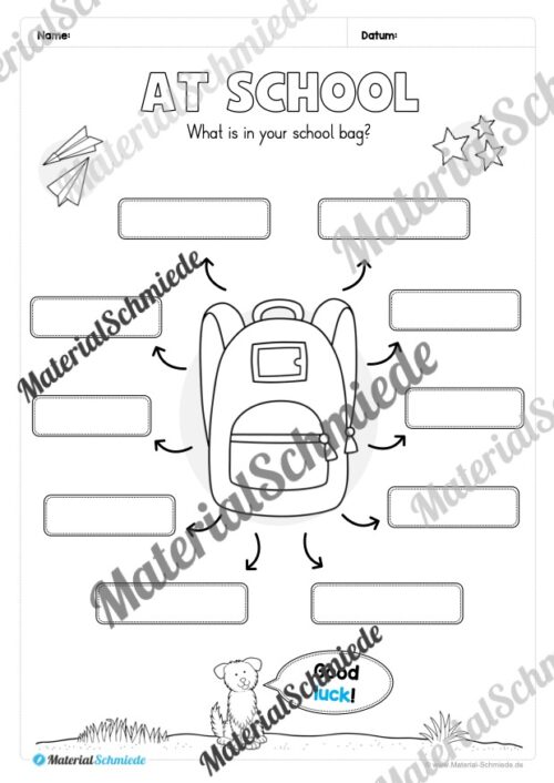 Schule (At school) im Englischunterricht (Arbeitsblatt 15)