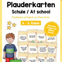 Schule / At school: Plauderkarten auf Englisch (36 Stück)
