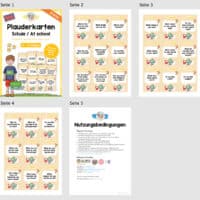 Schule / At school: Plauderkarten auf Englisch (Überblick)