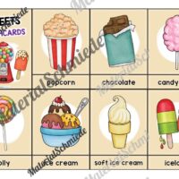 Süßigkeiten / Sweets: Bildkarten auf Englisch (Arbeitsblatt 01)