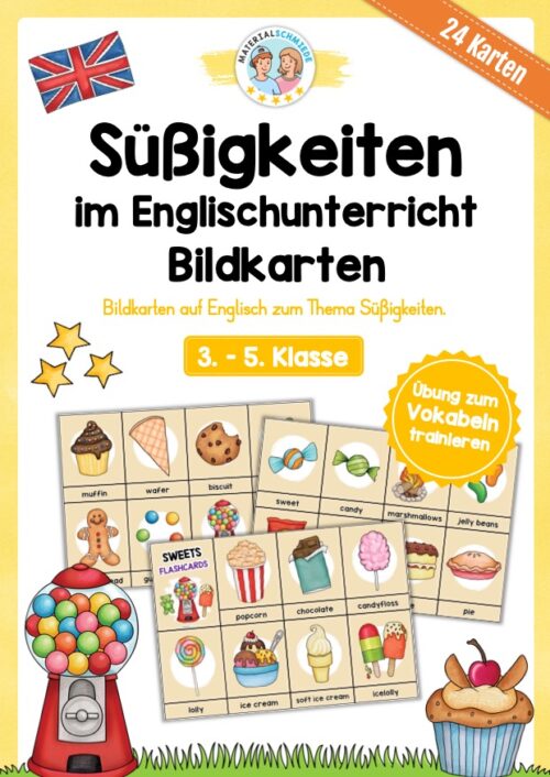 Süßigkeiten / Sweets: Bildkarten auf Englisch (24 Karten)