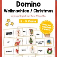 Weihnachten / Christmas: Domino auf Englisch (33 Karten)