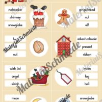 Weihnachten / Christmas: Klammerkarten auf Englisch (Arbeitsblatt 04)