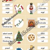 Weihnachten / Christmas: Klammerkarten auf Englisch (Arbeitsblatt 06)