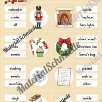 Weihnachten / Christmas: Klammerkarten auf Englisch (Arbeitsblatt 08)