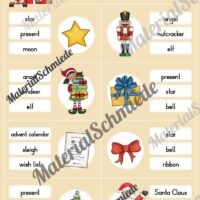Weihnachten / Christmas: Klammerkarten auf Englisch (Arbeitsblatt 10)
