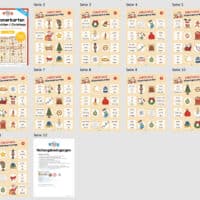 Weihnachten / Christmas: Klammerkarten auf Englisch (Überblick)