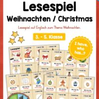 Weihnachten / Christmas: Lesespiel auf Englisch (32 Karten)