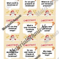 Weihnachten / Christmas: Plauderkarten auf Englisch (Arbeitsblatt 02)