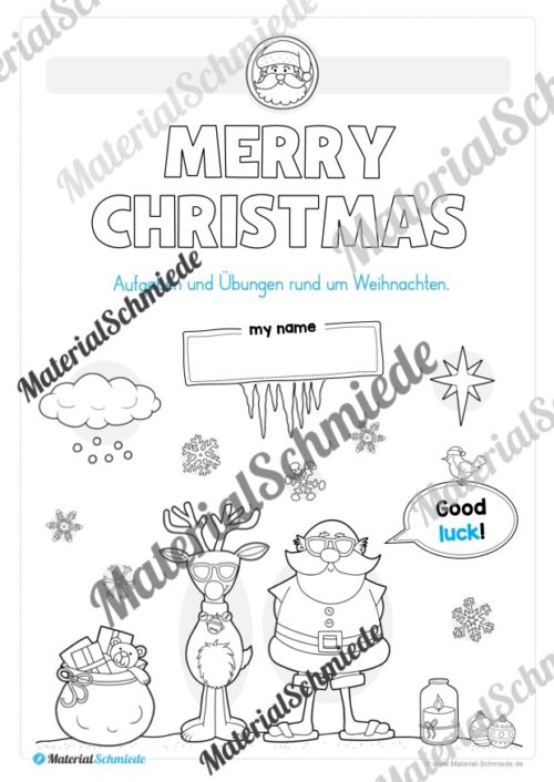Materialpaket Weihnachten/Christmas auf Englisch (Arbeitsblatt 01)