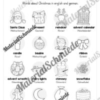 Materialpaket Weihnachten/Christmas auf Englisch (Arbeitsblatt 02)