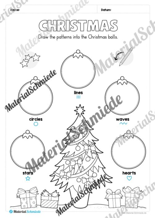 Materialpaket Weihnachten/Christmas auf Englisch (Arbeitsblatt 17)