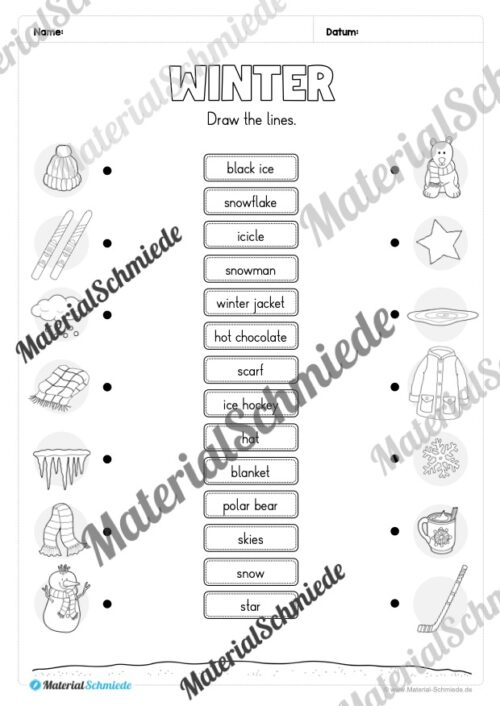 Workbook Winter auf Englisch (Arbeitsblatt 06)