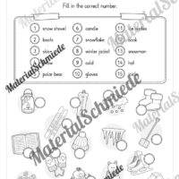 Workbook Winter auf Englisch (Arbeitsblatt 09)